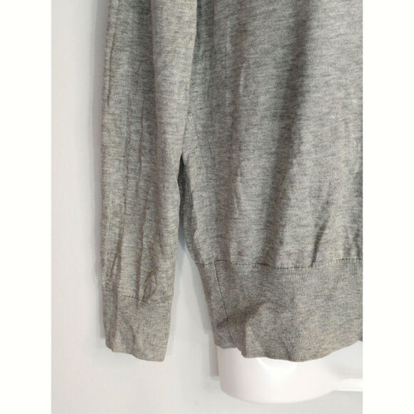 J. Crew Womens Gray Lyocell Silk Blend Scoop Neck‎ Pullover Sweater Top Size L - Picture 4 of 9